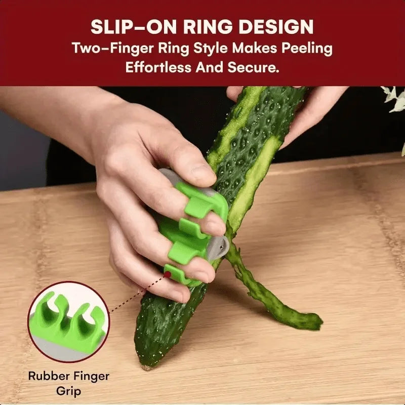 2 Black and Green Peelers, vegetables and fruit