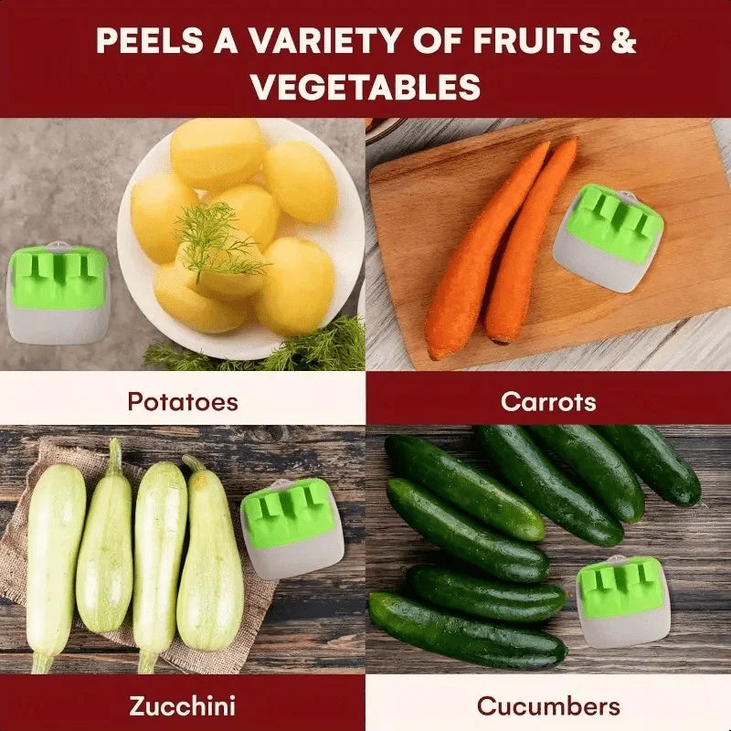 2 Black and Green Peelers, vegetables and fruit