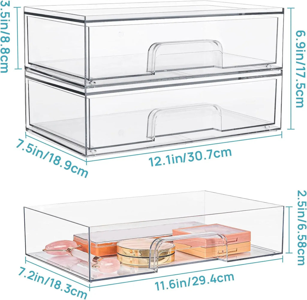3 /4 Pack Acrylic Plastic Organizers Bins