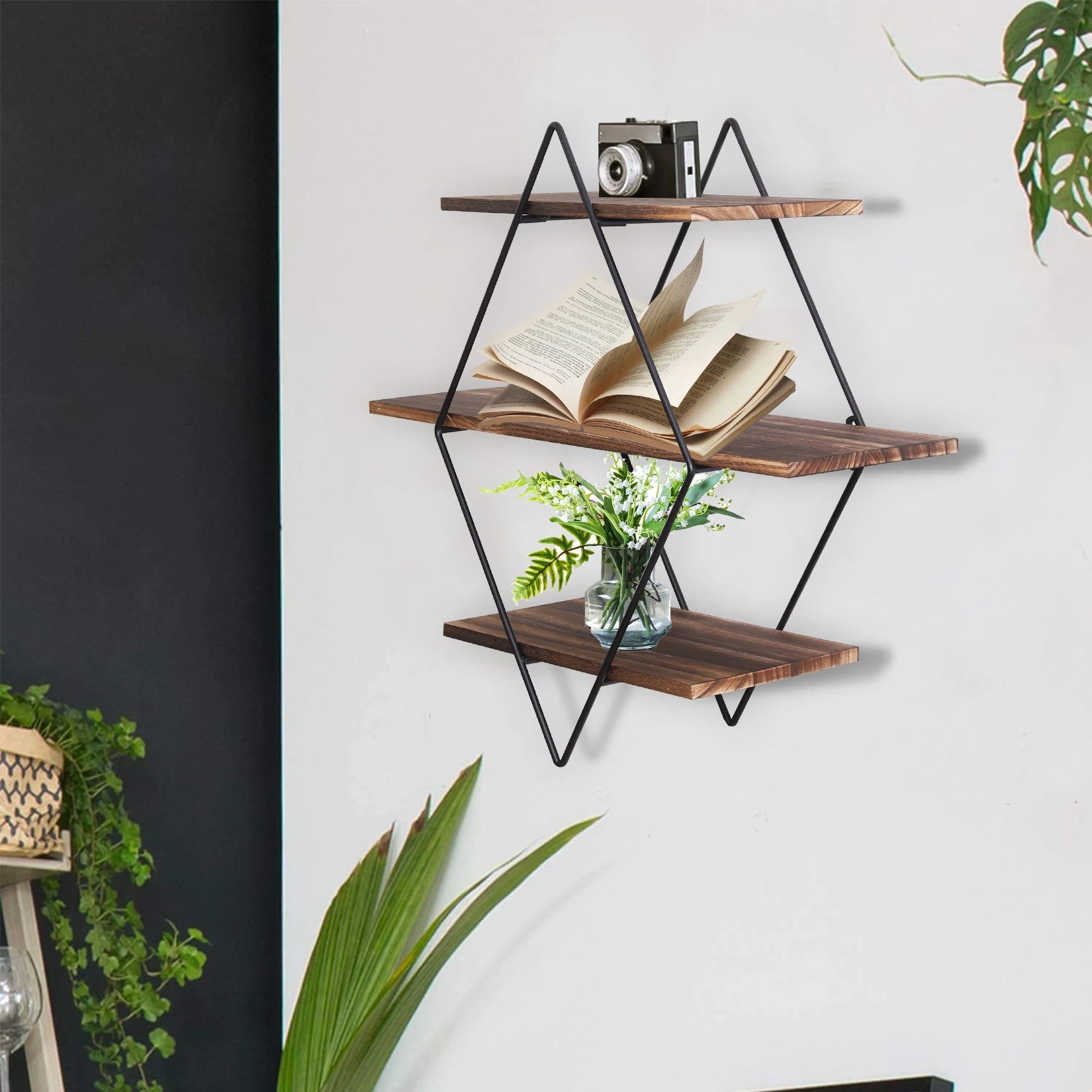 3 Tier  Wood Floating Shelf