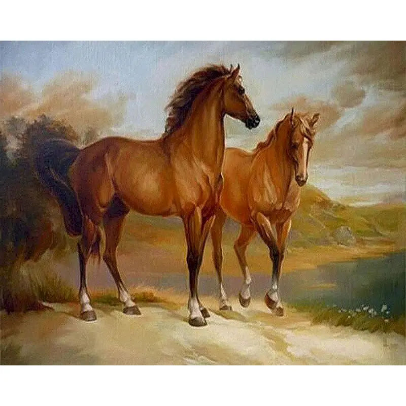 GATYZTORY Oil Painting By Numbers For Adults Horse Cat Animal Paint By Number Modern Home Decoration Artcraft Framed