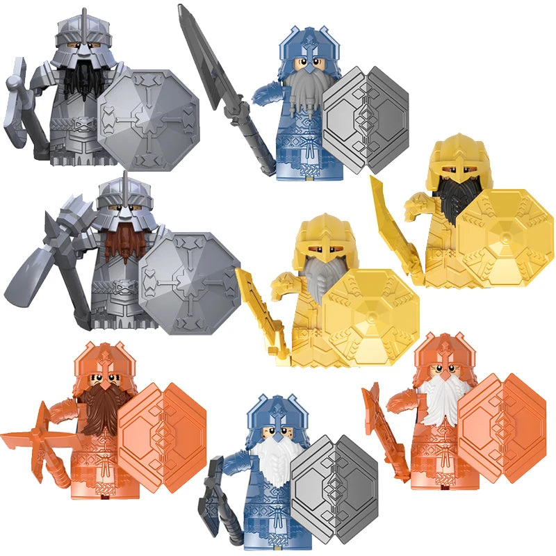 New MOC LOTR Soldier Dwarf Army Figures  building block bricks