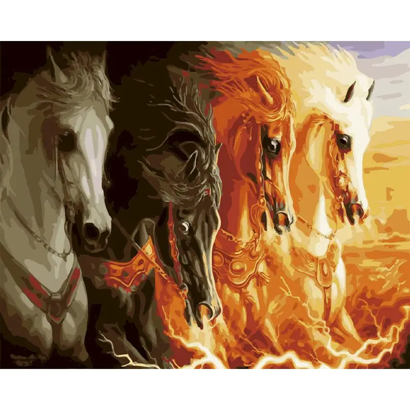 GATYZTORY Oil Painting By Numbers For Adults Horse Cat Animal Paint By Number Modern Home Decoration Artcraft Framed