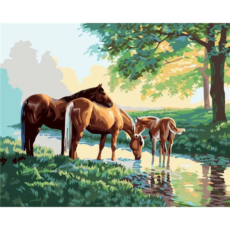 GATYZTORY Oil Painting By Numbers For Adults Horse Cat Animal Paint By Number Modern Home Decoration Artcraft Framed