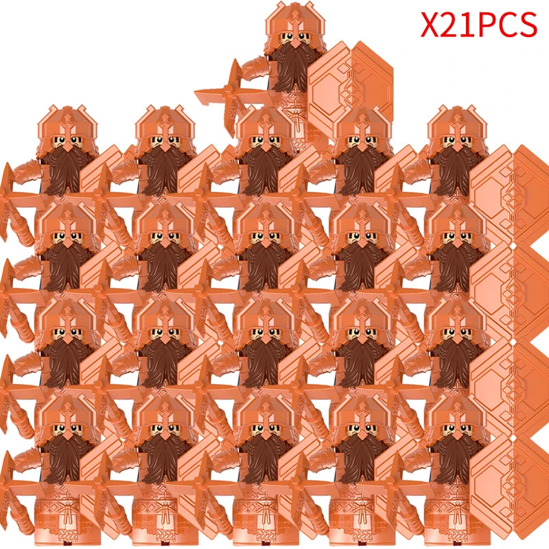 New MOC LOTR Soldier Dwarf Army Figures  building block bricks