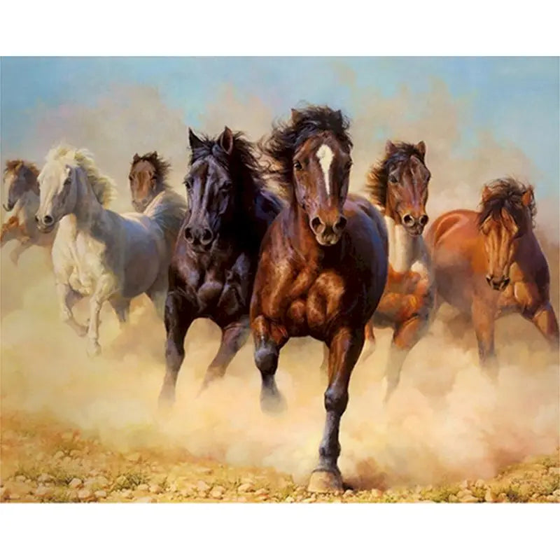 GATYZTORY Oil Painting By Numbers For Adults Horse Cat Animal Paint By Number Modern Home Decoration Artcraft Framed