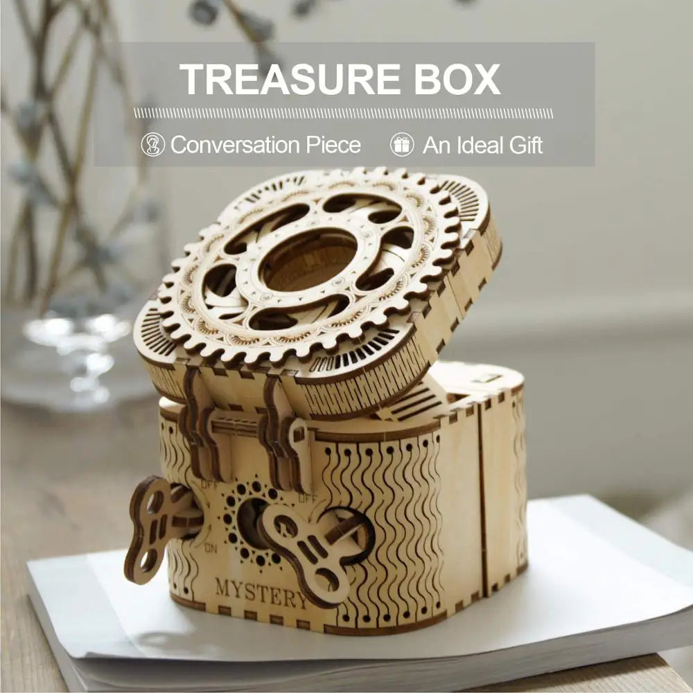 Robotime  3D Treasure Box Wooden Puzzle Game Assembly Toy