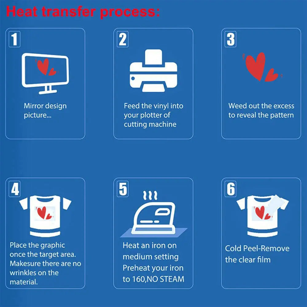 14 Assorted Colors Heat Transfer Vinyl Film Iron on Tshirt, cups, caps. Use with cricut