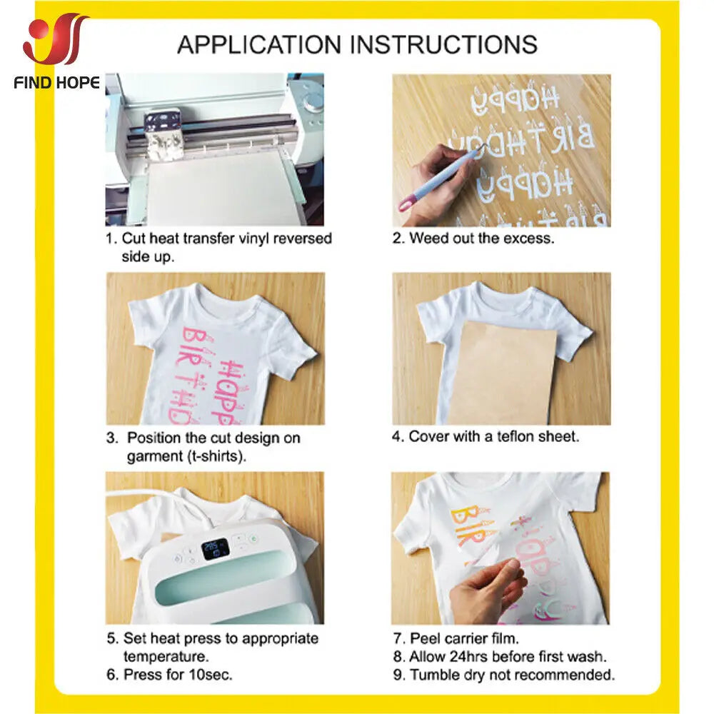 Holographic Heat Transfer Vinyl Iron-on Clothing Film 30*25cm/50cm