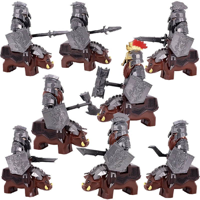 New MOC LOTR Soldier Dwarf Army Figures  building block bricks
