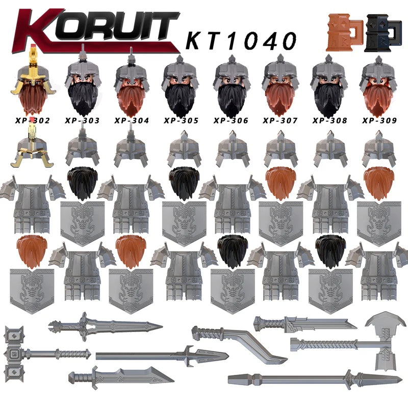 New MOC LOTR Soldier Dwarf Army Figures  building block bricks