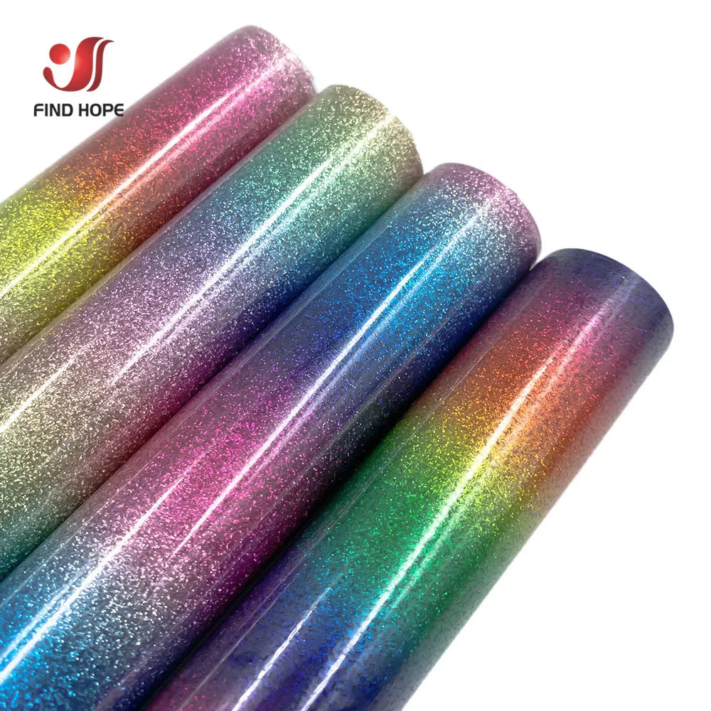 Heat Transfer Vinyl HTV Craft Rainbow Glitter Iron-on