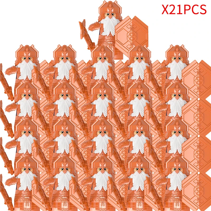 New MOC LOTR Soldier Dwarf Army Figures  building block bricks