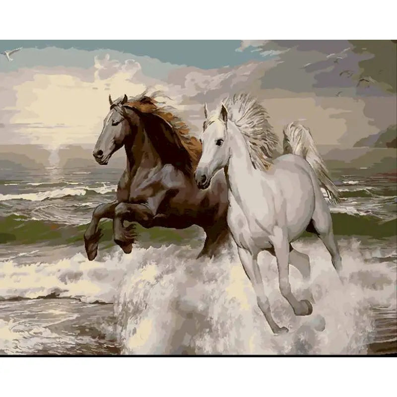 GATYZTORY Oil Painting By Numbers For Adults Horse Cat Animal Paint By Number Modern Home Decoration Artcraft Framed