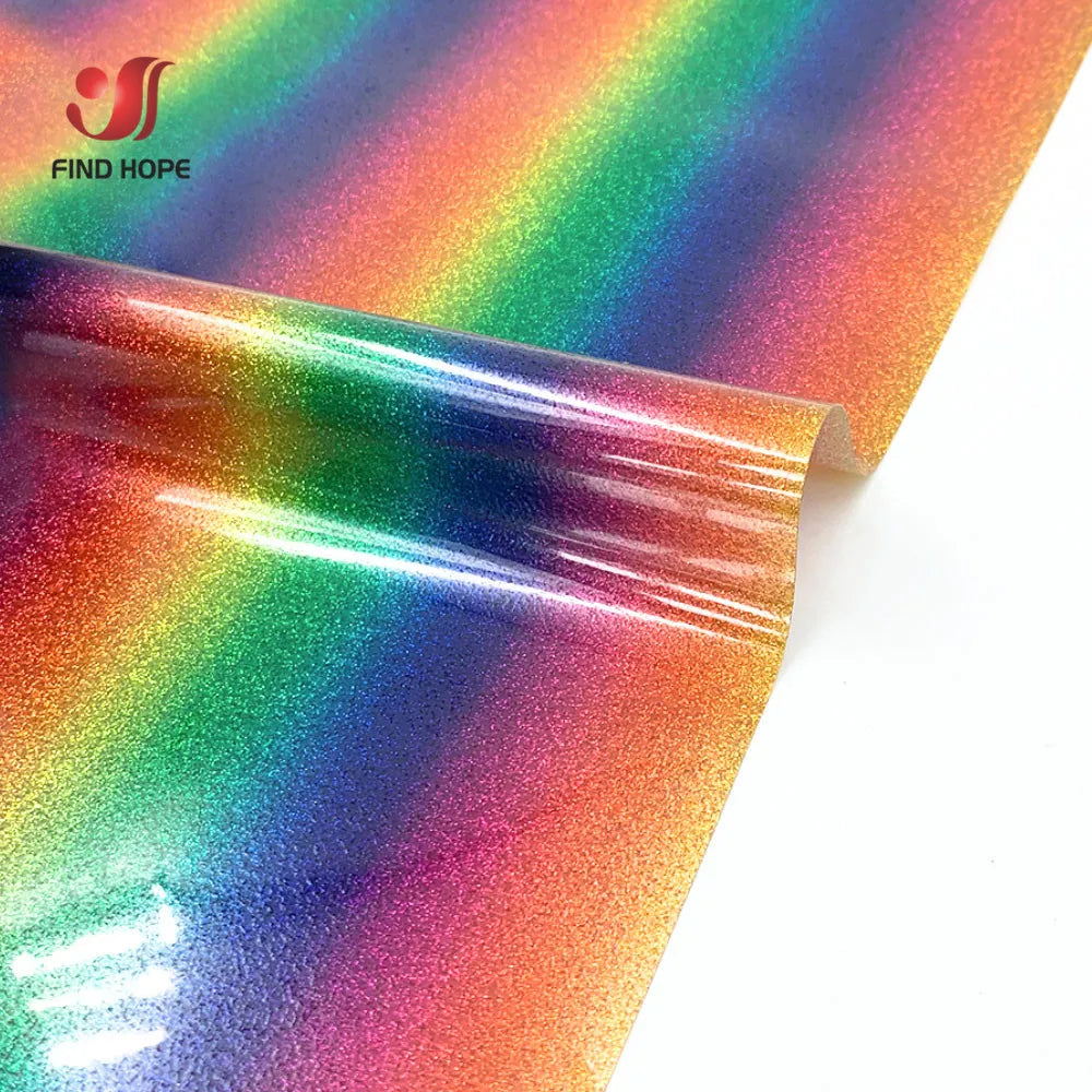 Heat Transfer Vinyl HTV Craft Rainbow Glitter Iron-on