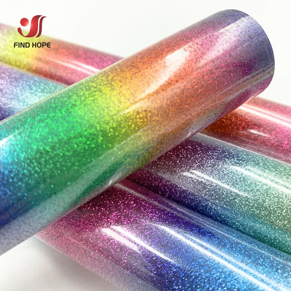 Heat Transfer Vinyl HTV Craft Rainbow Glitter Iron-on