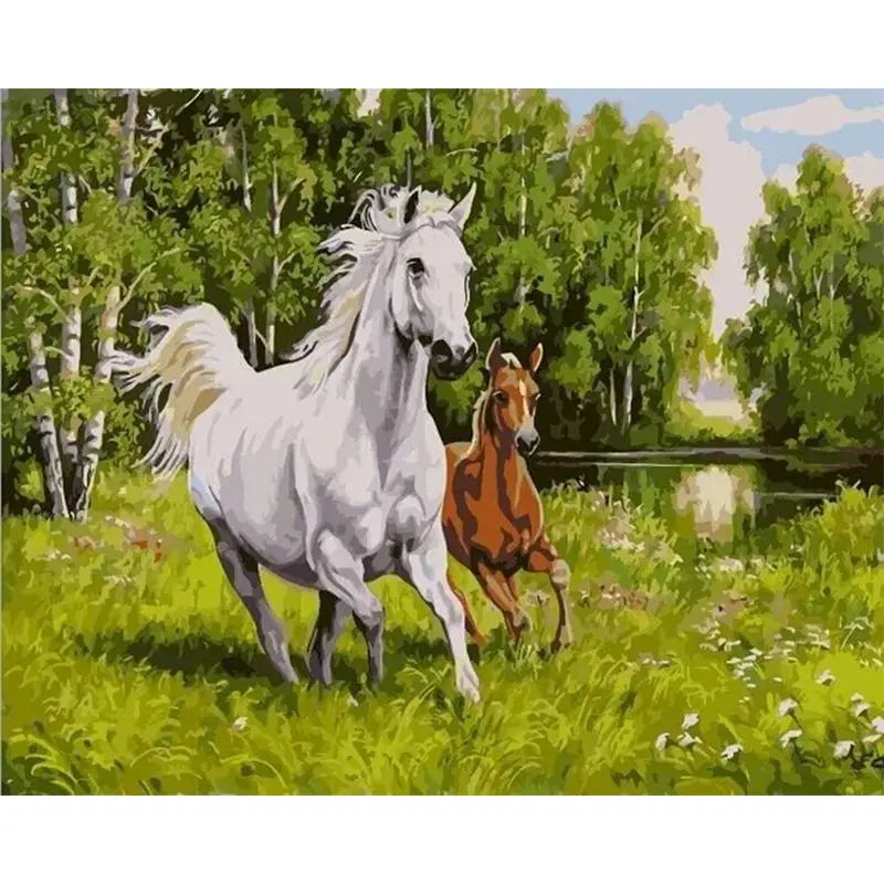 GATYZTORY Oil Painting By Numbers For Adults Horse Cat Animal Paint By Number Modern Home Decoration Artcraft Framed