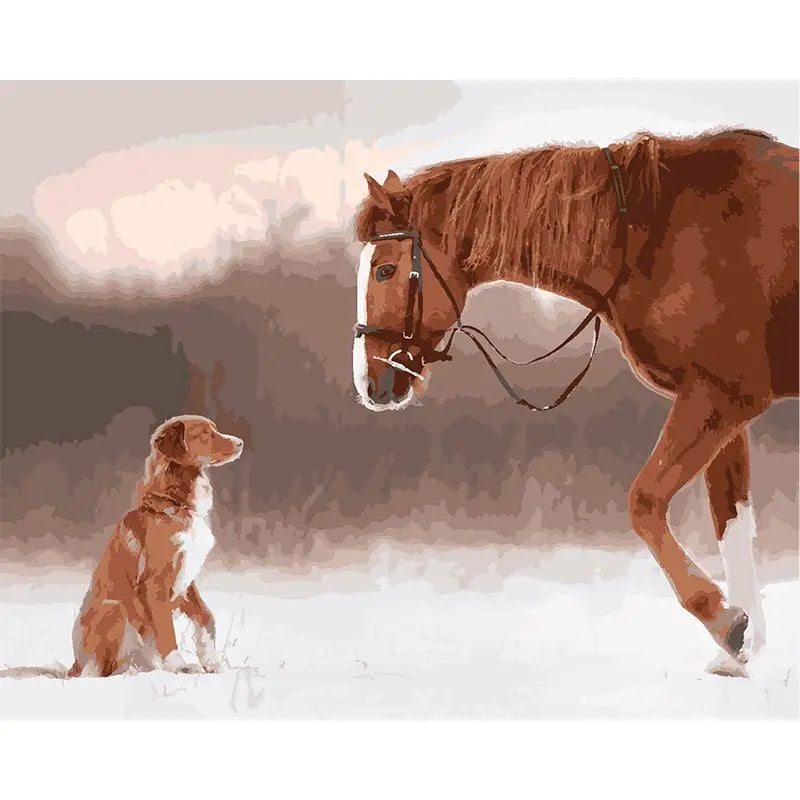 GATYZTORY Oil Painting By Numbers For Adults Horse Cat Animal Paint By Number Modern Home Decoration Artcraft Framed