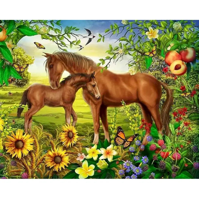 GATYZTORY Oil Painting By Numbers For Adults Horse Cat Animal Paint By Number Modern Home Decoration Artcraft Framed