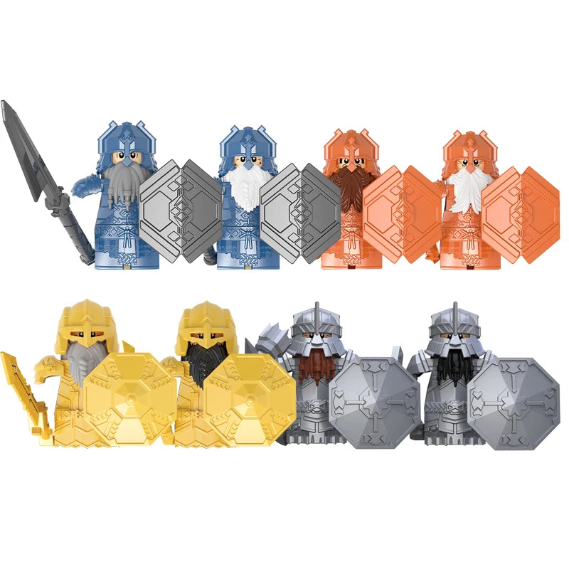 New MOC LOTR Soldier Dwarf Army Figures  building block bricks