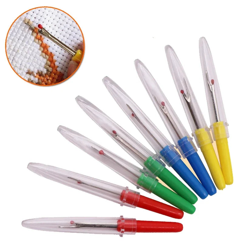 (1 Pack) = 4Pcs Plastic Handle Craft Thread Cutter Seam Ripper