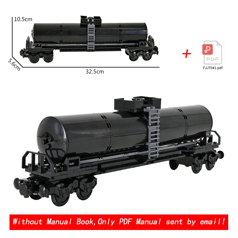 City Christmas Retro Sightseeing Carriage Tank Car Train MOC Railway Express