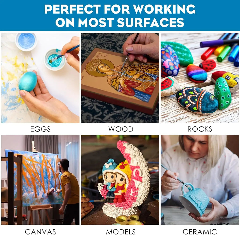 44 Colors with 4 Thinner Metallic Airbrush Paint Set (0.67 oz),