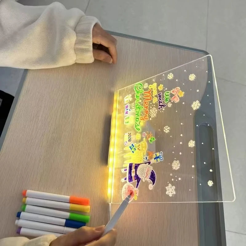Reusable LCD Tablet, Erasable Light-Up Doodle Pad for Ages 3-6+