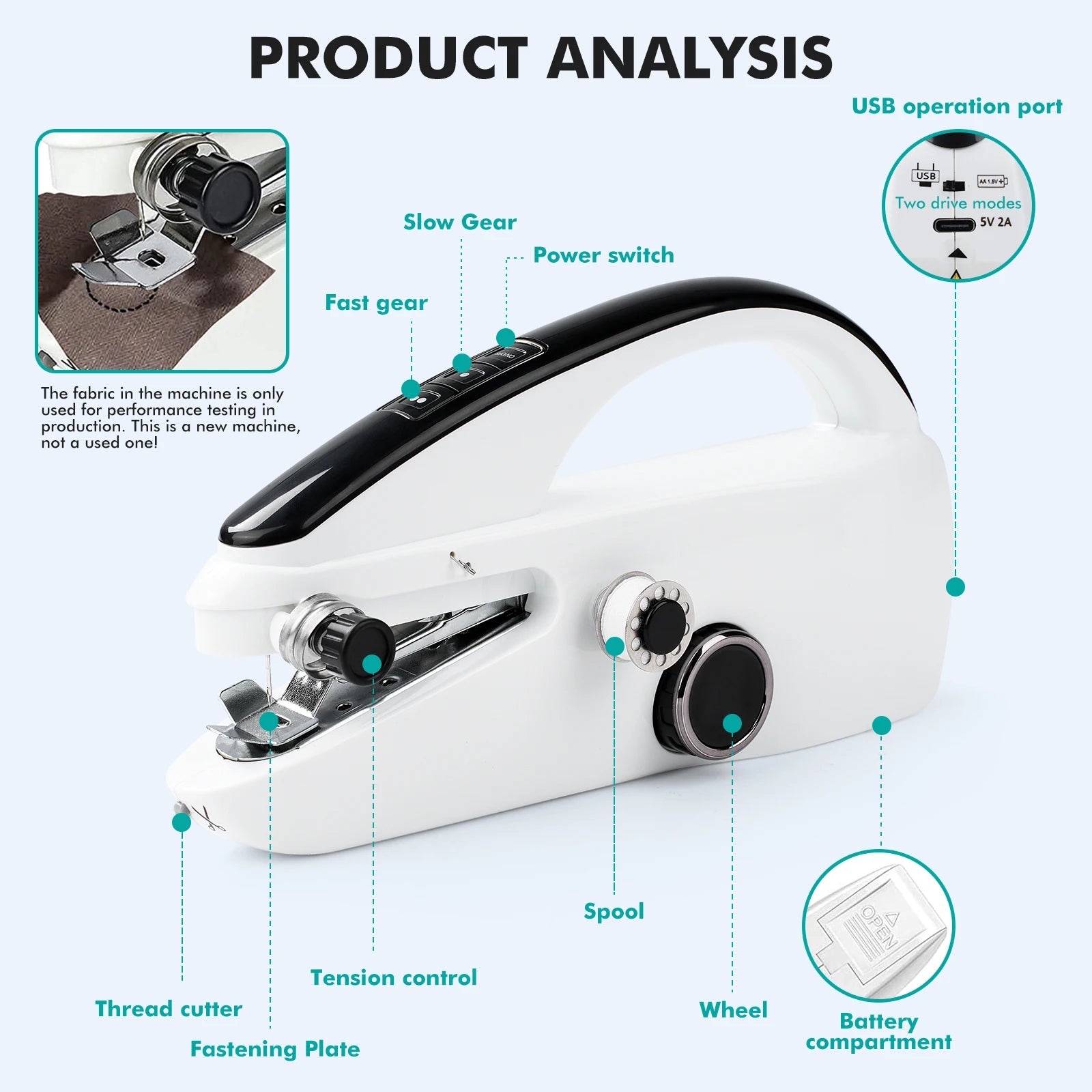 Portable Electric Sewing Machine with Sewing Accessories