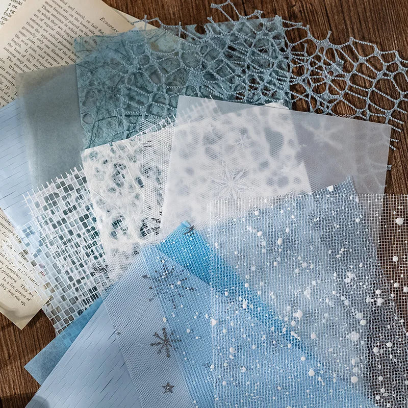 16Pcs Vintage Mixed Special Paper Gauze Scrapbooking Paper