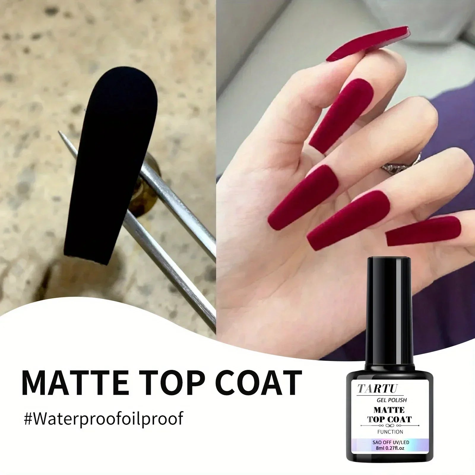 Functional Gel Nail Art Set with Base Coat and Diamond Top Coat,