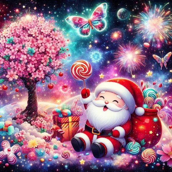 Huacan DIY Embroidery Santa Claus Complete Kit 5D Cross Stitch Landscape Snowman Winter Unique Christmas Gift Modern Home Decor