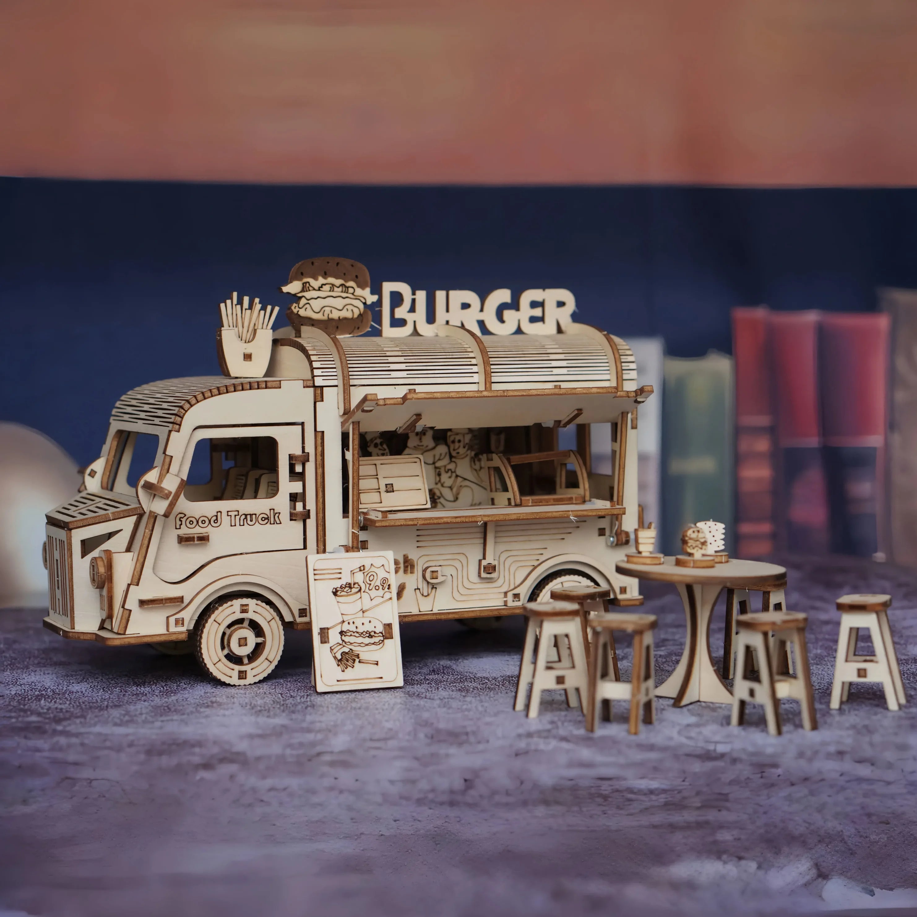 3D Wooden Puzzle Fast Food Car Model,