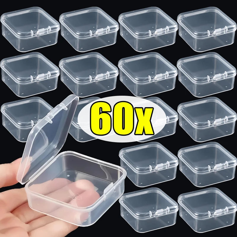 60/6PCS Mini Storage Box Transparent  Storage Box