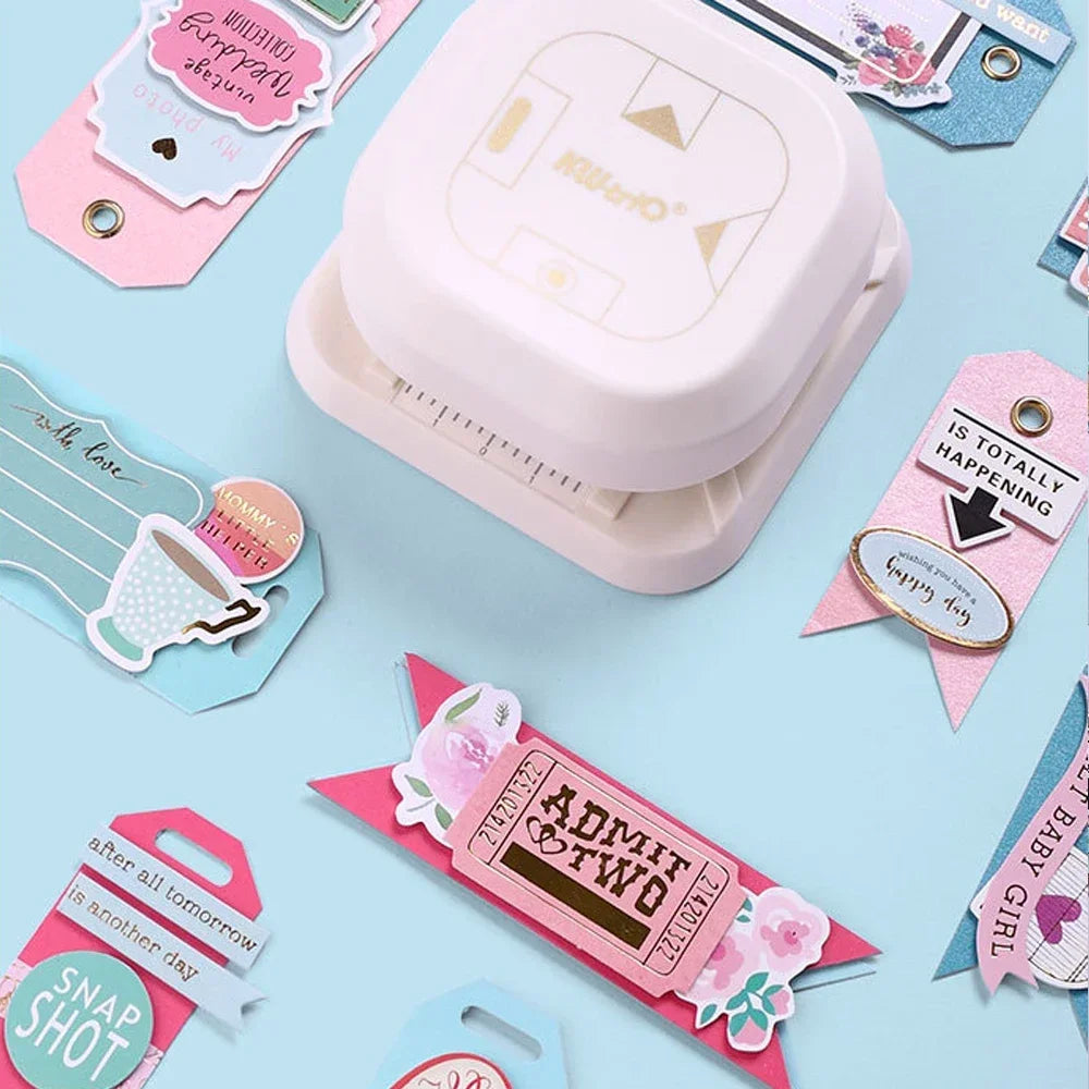 4 in 1 Tag Punch Corner Rounder Paper Cutter Label Punch