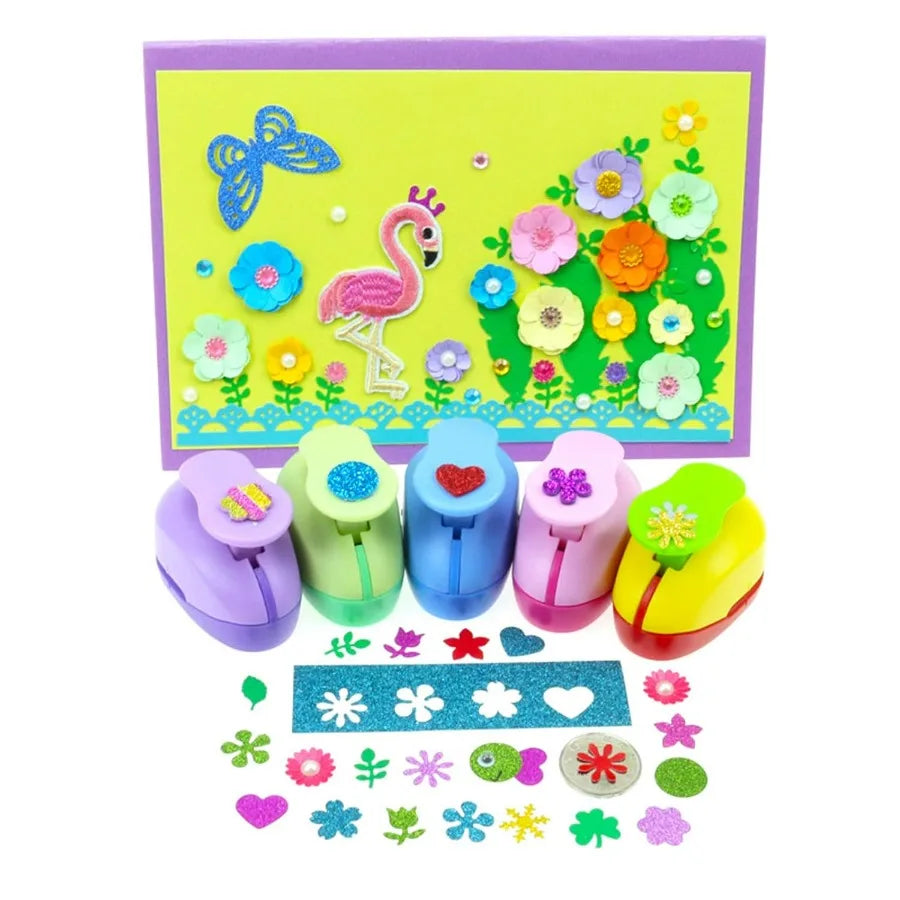 6 Pcs Colorful Paper Puncher Set Different Shape Paper H