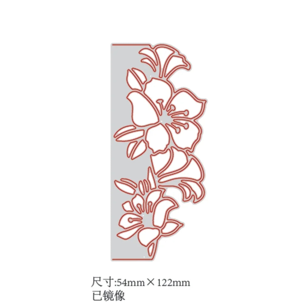 1-2pcs Daisy and Cherry Blossom Edge Border Metal Cutting Dies Stencils