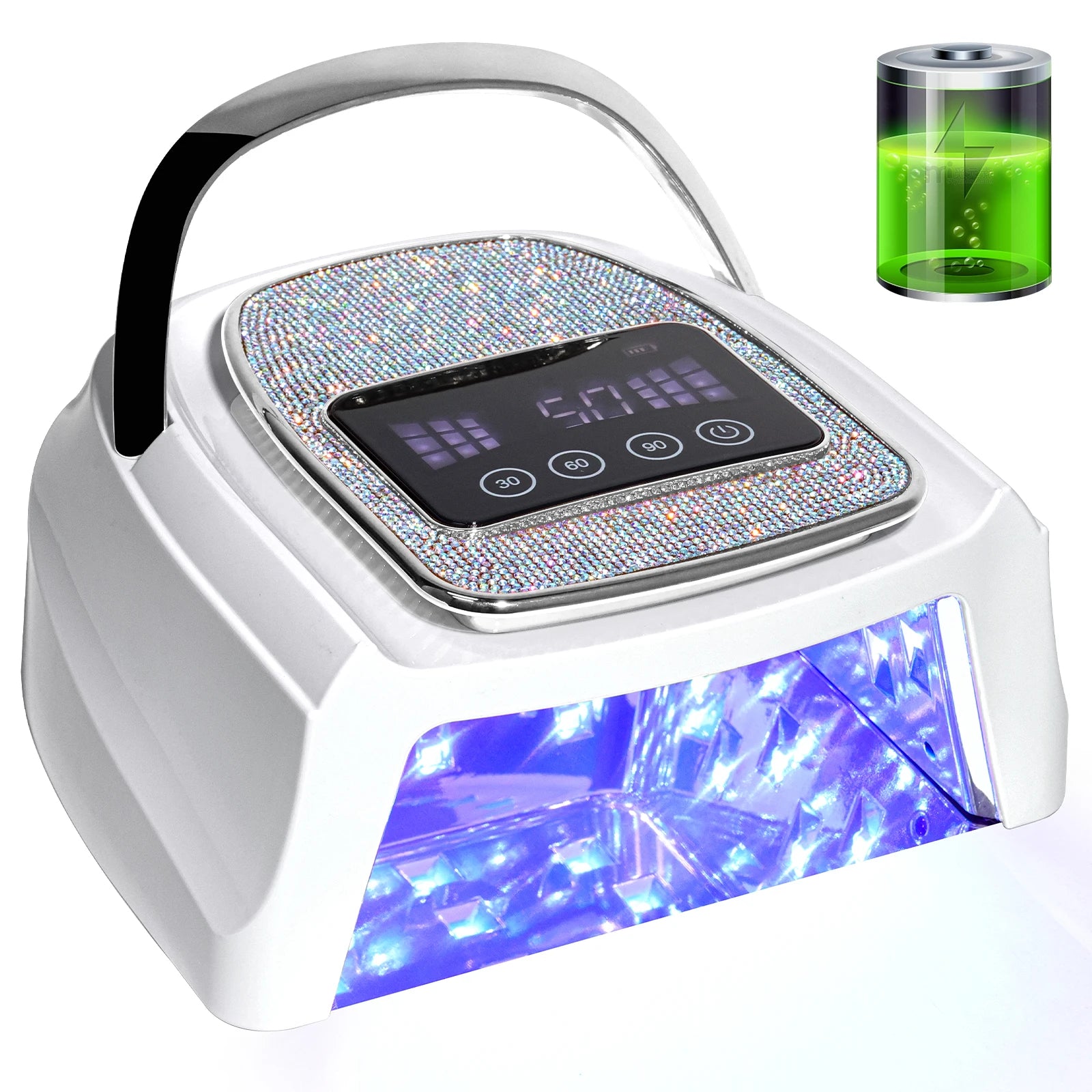 Professional UV LED Nail Lamp 30 LED Gel Nail Polish Dryer Rechargeable Manicure Curing Lamp for Nail Art Salon UV Light Tools