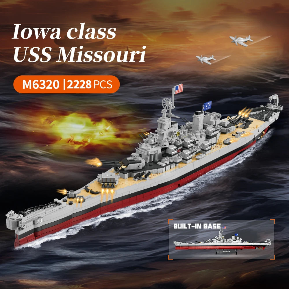2228PCS USS Missouri battleship building block kit