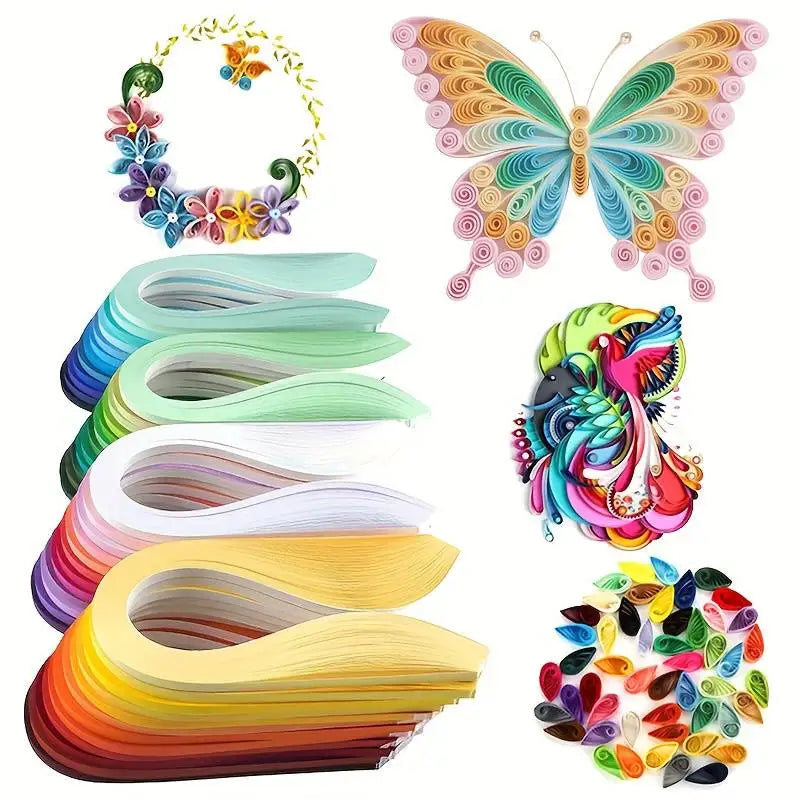 260pcs Rainbow paper Quilling Strips Set For Craft DIY