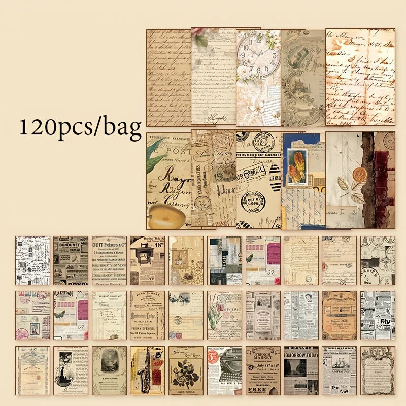 6 Sets Poetry of Nature Vintage Scrapbook Paper DIY Decorative Collage Background Pages, for Artistic Crafting