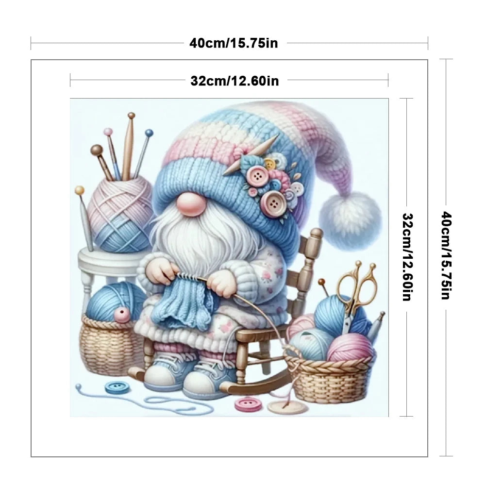 Full Embroidery cotton Thread 11CT Printed Gnome Cross Stitch Kit