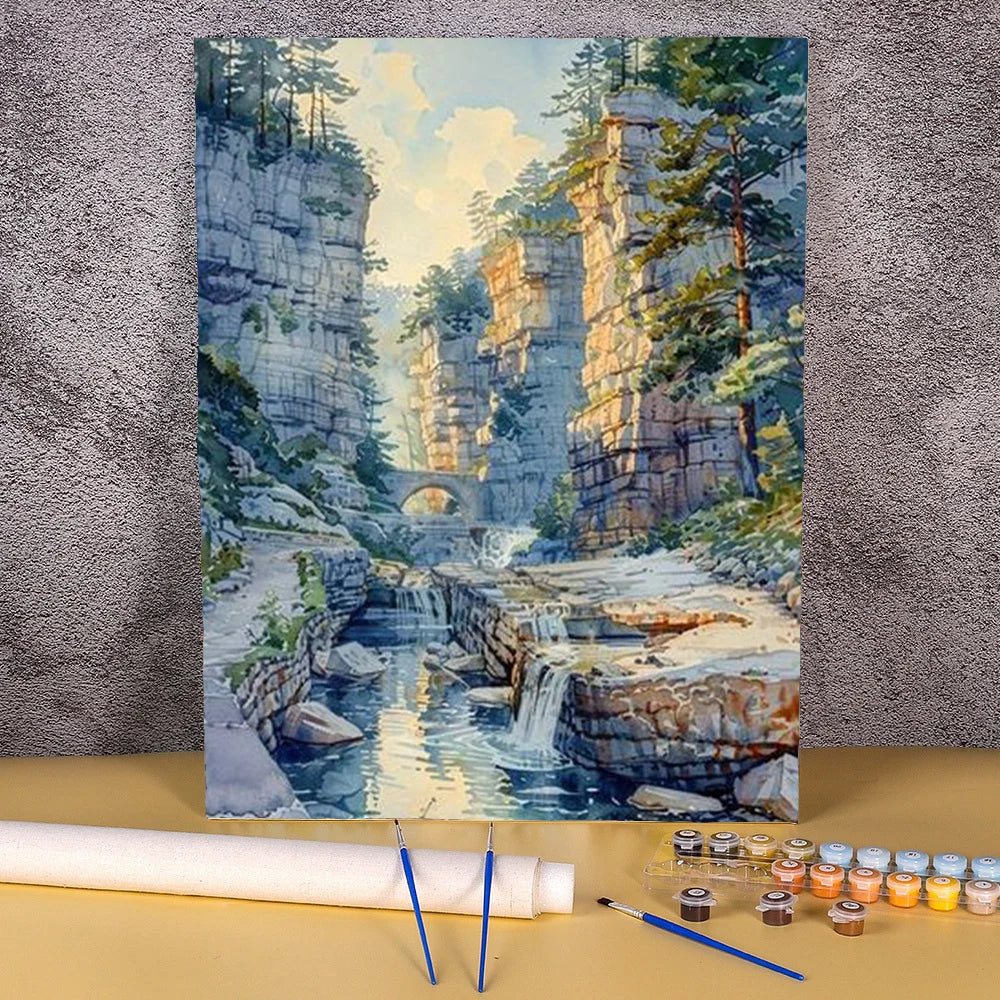 40x50cm Frameless Paint By Numbers Scenery On Canvas