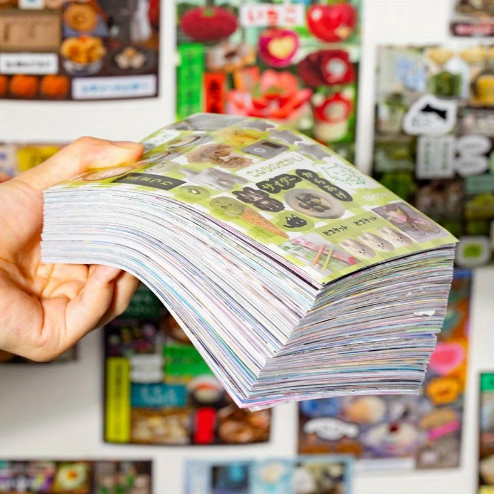 3 types of film cutting sticker books in a retro comic style, DIY planner scrapbook, creative and exquisite sticker books