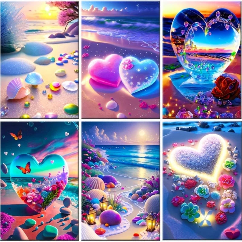 1-piece DIY seaside landscape pattern full diamond art