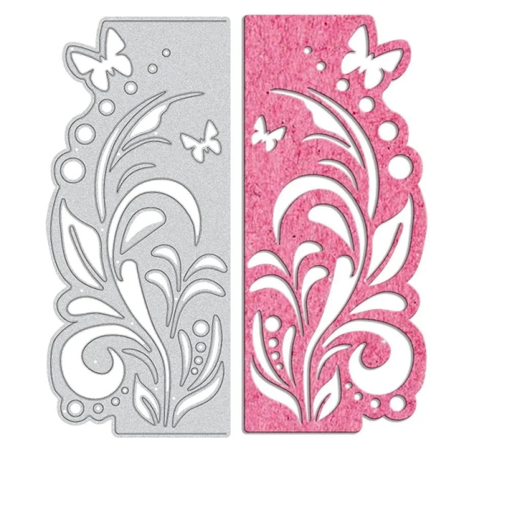 1-2pcs Daisy and Cherry Blossom Edge Border Metal Cutting Dies Stencils