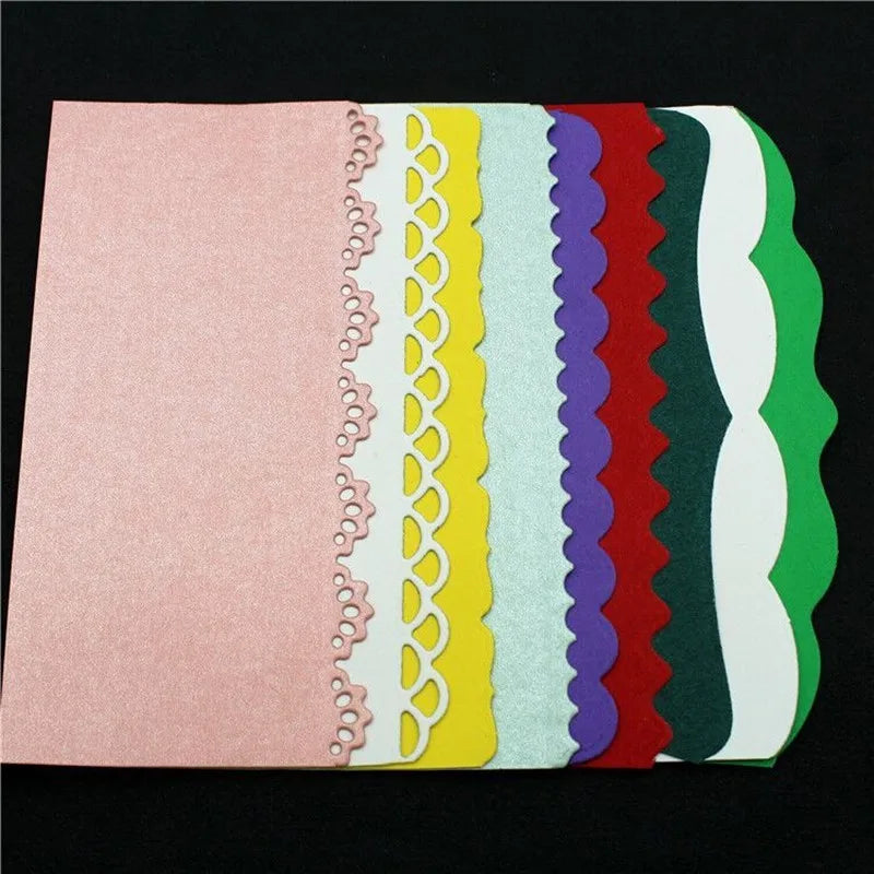 Colorful Lace Wave Metal Cut Dies Stencils for scrapbooking, card making