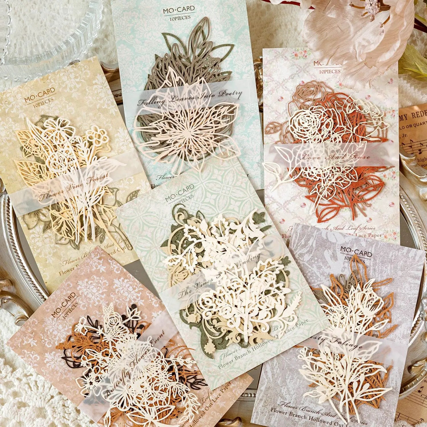 10 pcs Vintage Flower hollow decorative embellishments