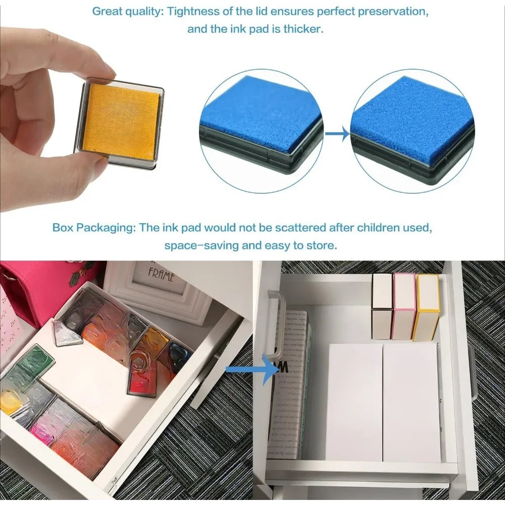 Rainbow Finger Ink pad for Kids (Pack of 20)