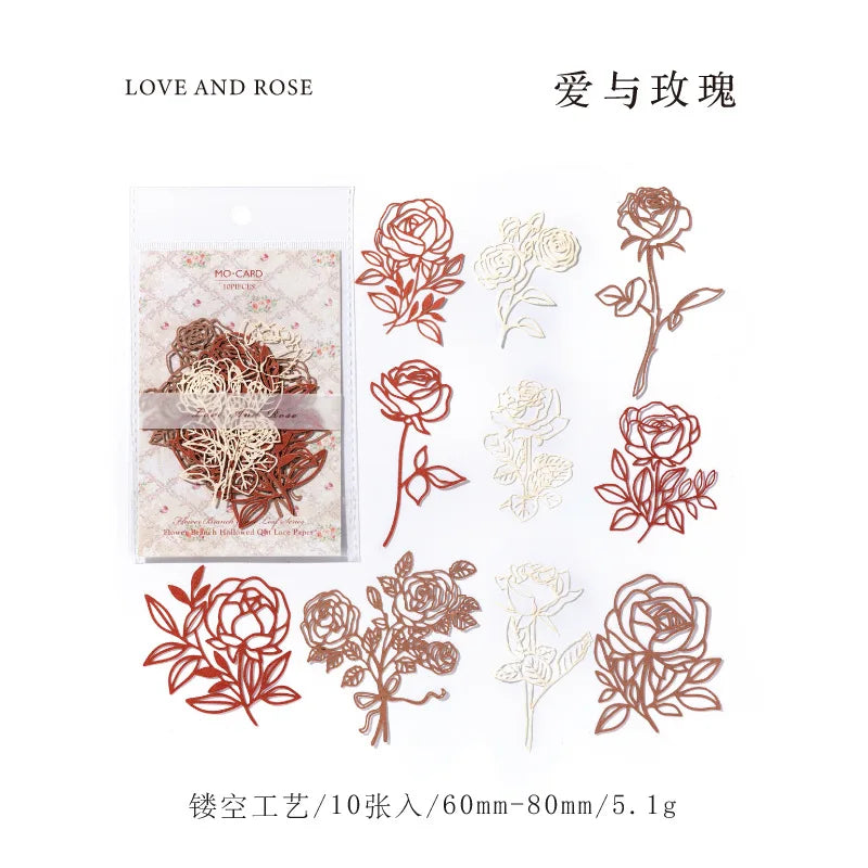 10 pcs Vintage Flower hollow decorative embellishments